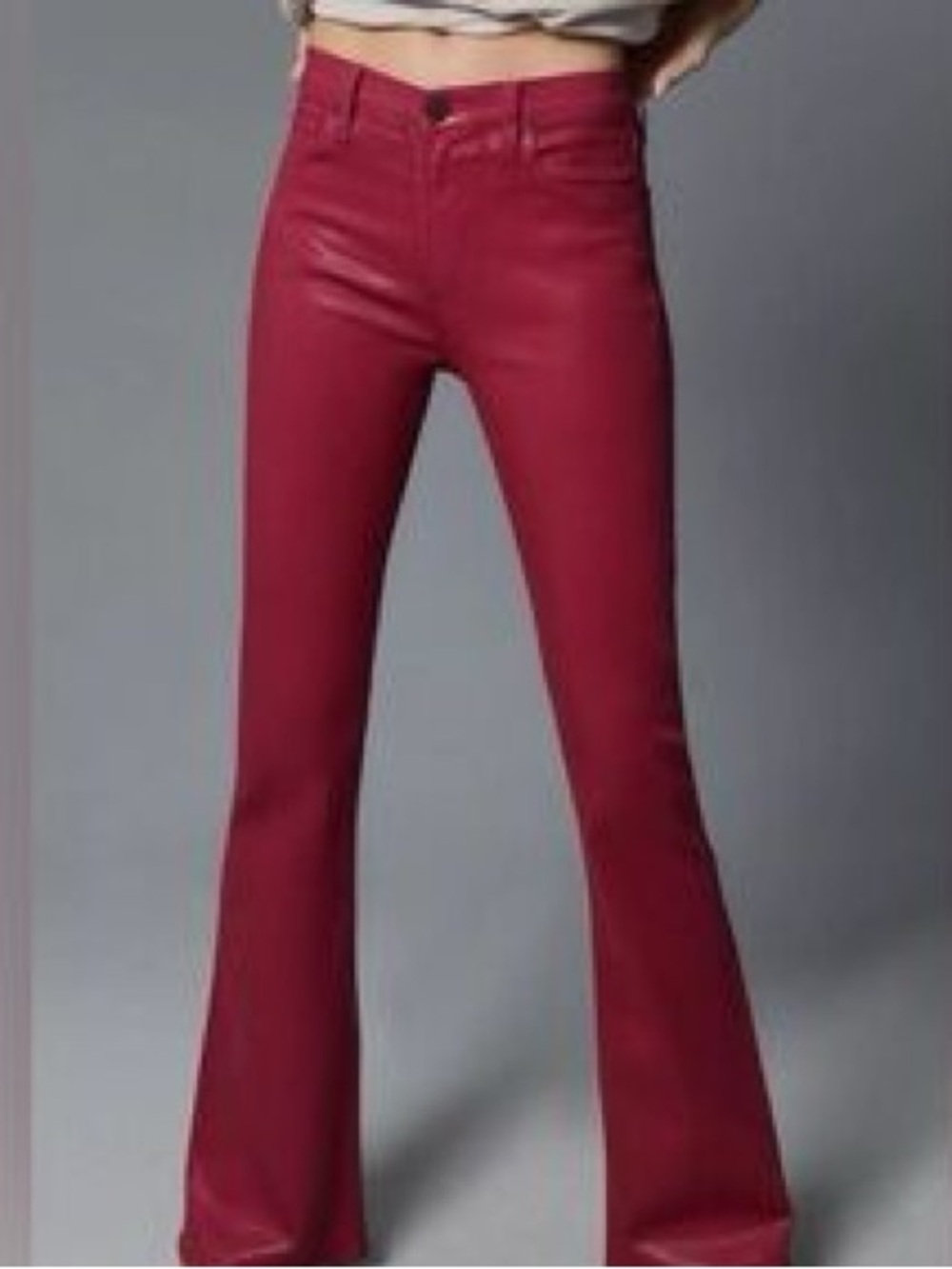 Hudson High-Rise Bootcut Jeans in Magenta